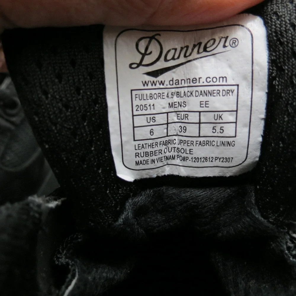 Danner FullBore Mens 4.5' Leather Black Danner Dry Safety Toe Boots Black Sz 6EE